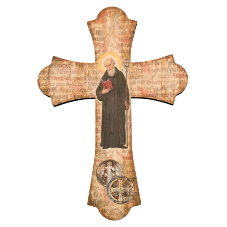 St. Benedict Wood Cross, 12"