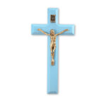 Blue Wood 7" Crucifix