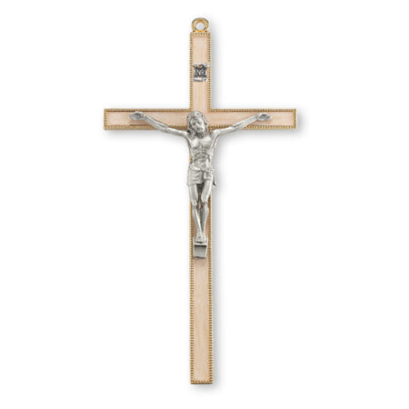 Gold-Plated Pearlized Wall Crucifix