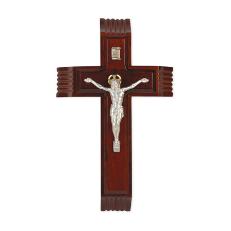 Dark Cherry Wood Sick Call Crucifix, 10"