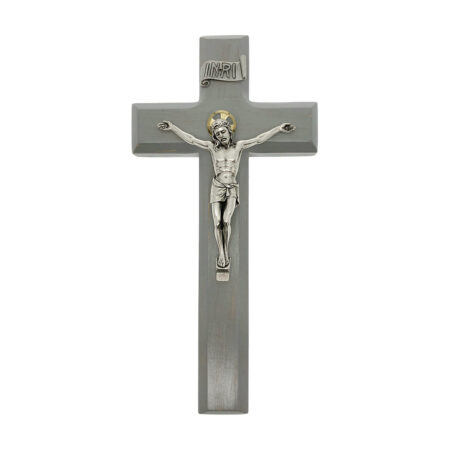 Camtry Gray Wood Wall Crucifix, 9"