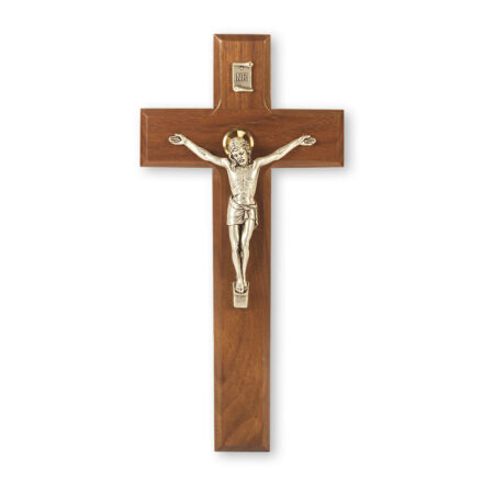 Genuine Walnut Wall Crucifix, 9"]