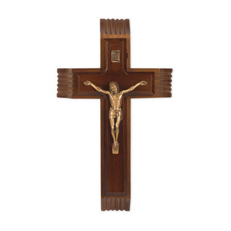 Genuine Walnut Wood Sick Call Crucifix, 10"