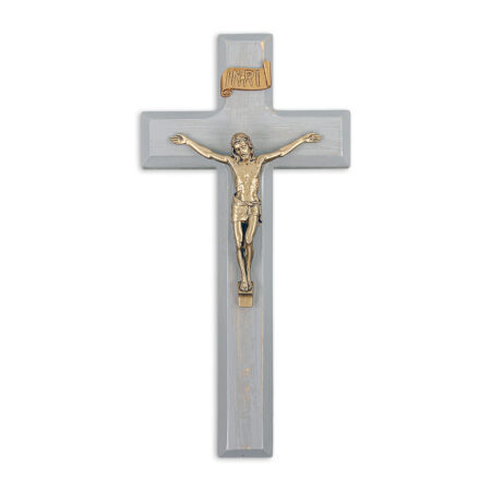 Camtry Gray Wood Wall Crucifix, 9"