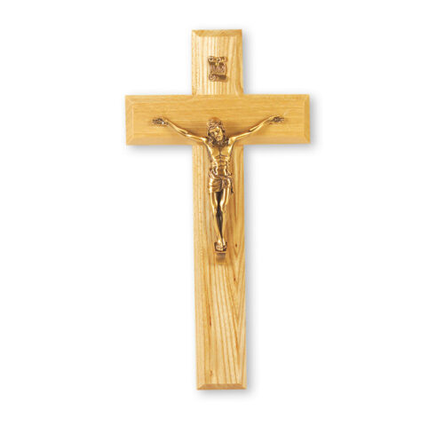 Oak Wall Crucifix, 9"