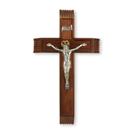 Walnut Wood Sick Call Crucifix, 12"
