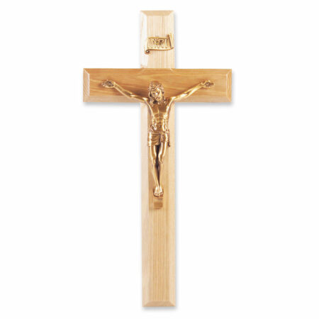 Oak Wood Wall Crucifix, 11"