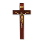 Dark Cherry Wood Wall Crucifix, 11"