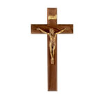 Walnut Wood Wall Crucifix, 11"