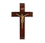 Dark Cherry Wood Sick Call Crucifix, 12"