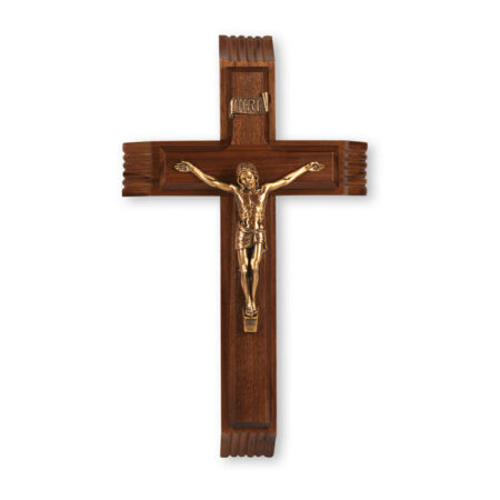 Walnut Wood Sick Call Crucifix, 12"