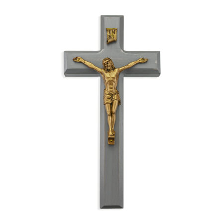 Camtry Gray Wood Wall Crucifix, 10"