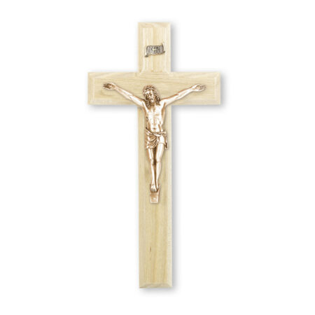 Oak Wood Wall Crucifix, 10"