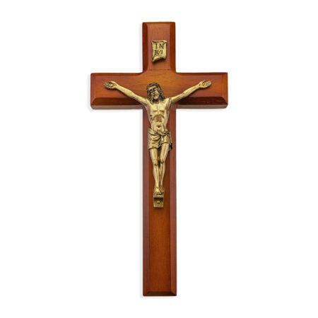 Tutone Wood Wall Crucifix, 10"