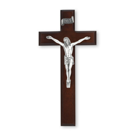 Dark Cherry Wall Crucifix, 10"