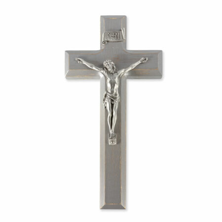Camtry Gray Wood Wall Crucifix, 9"