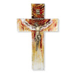 Red and Gold Crucifix, 7"