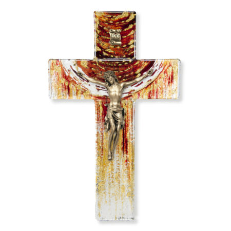 Red and Gold Crucifix, 7"