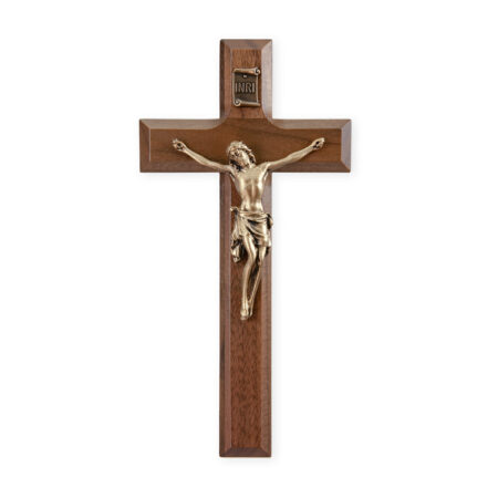 Genuine Walnut Wall Crucifix, 7"