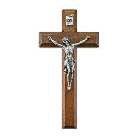 Genuine Walnut Wall Crucifix, 7"