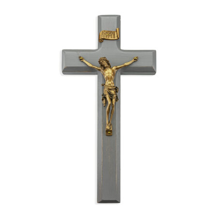 Camtry Gray Wood Wall Crucifix, 10"