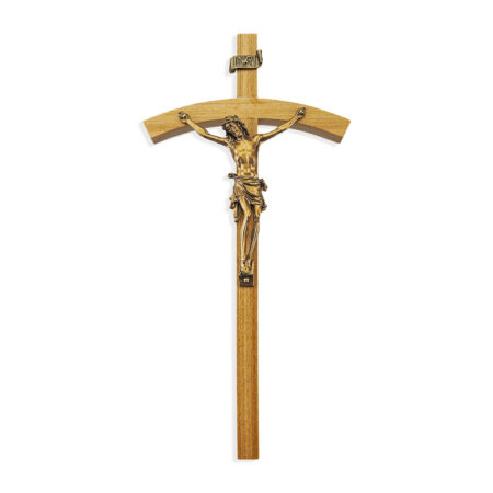 Oak Wood Wall Crucifix, 10"