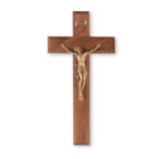 Genuine Walnut Wall Crucifix, 10"