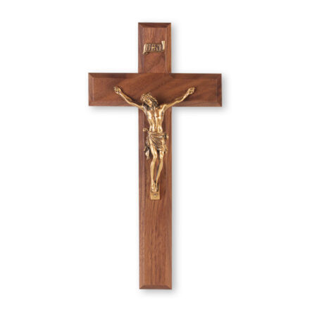 Genuine Walnut Wall Crucifix, 10"