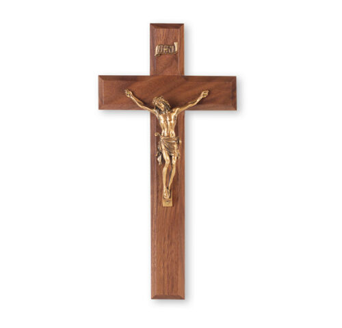 Genuine Walnut Wall Crucifix, 10"