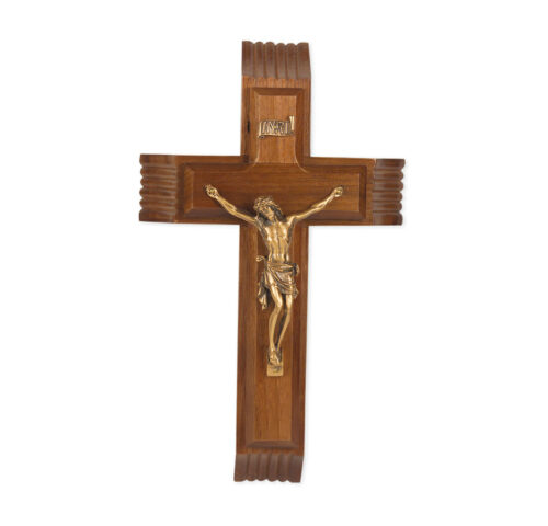 Genuine Walnut Sick Call Crucifix, 10"
