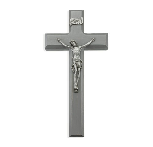Camtry Gray Wood Wall Crucifix, 10"
