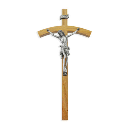 Oak Wood Wall Crucifix, 10"