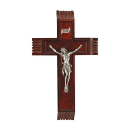 Dark Cherry Wood Sick Call Crucifix, 10"