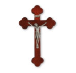 Dark Cherry Wood "Latin Style" Wall Crucifix, 10"