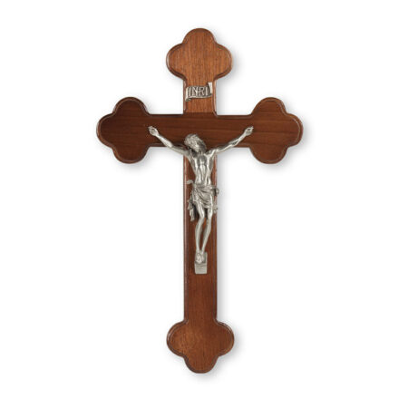 Walnut "Latin Style" Wall Crucifix, 10"