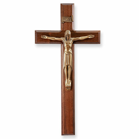 Genuine Walnut Wall Crucifix, 12"