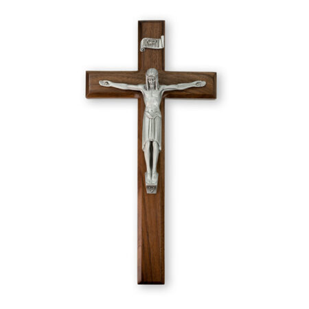 Genuine Walnut Wall Crucifix, 12"
