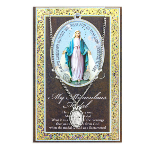 Miraculous Medal Biography Pamphlet and Patron Saint Medal