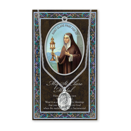 Saint Clare Biography Pamphlet and Patron Saint Medal