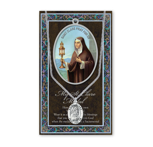 Saint Clare Biography Pamphlet and Patron Saint Medal