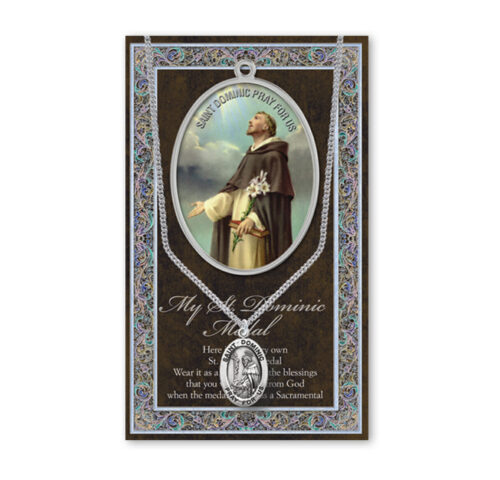 Saint Dominic Biography Pamphlet and Patron Saint Medal