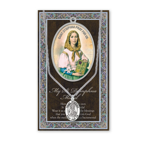Saint Dymphna Biography Pamphlet and Patron Saint Medal