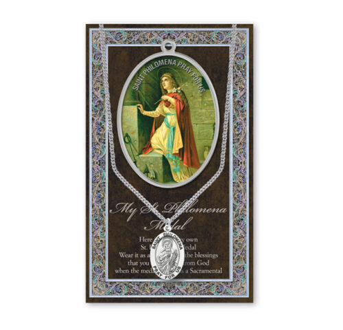 Saint Philomena Biography Pamphlet and Patron Saint Medal