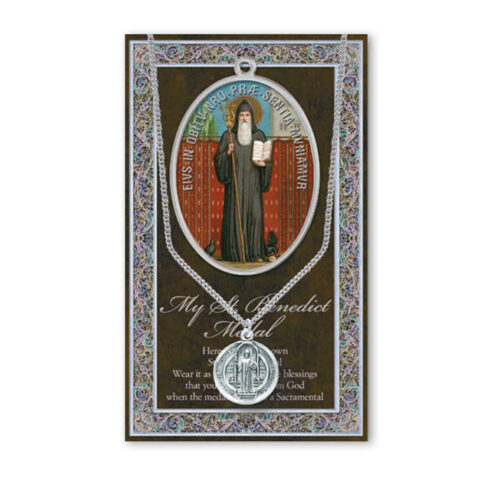 Saint Benedict Biography Pamphlet and Patron Saint Medal