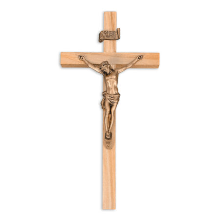 Oak Wood Wall Crucifix, 10"