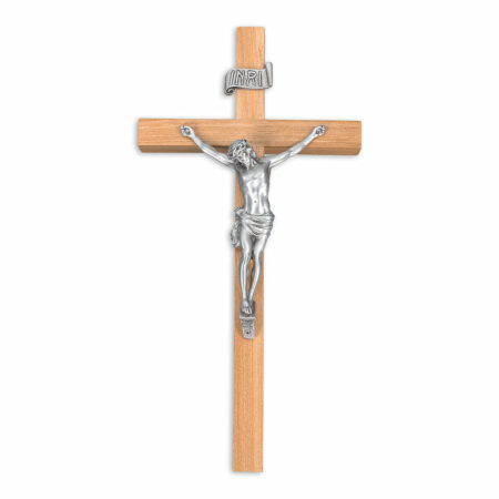 Oak Wood Wall Crucifix, 10"