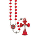 Red Glass Bead Confirmation Rosary