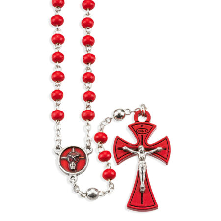 Red Glass Bead Confirmation Rosary