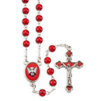 Red Wood Bead Confirmation Rosary