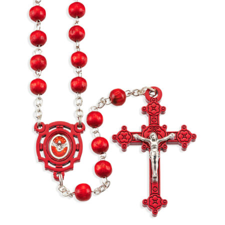 Red Enameled Confirmation Rosary